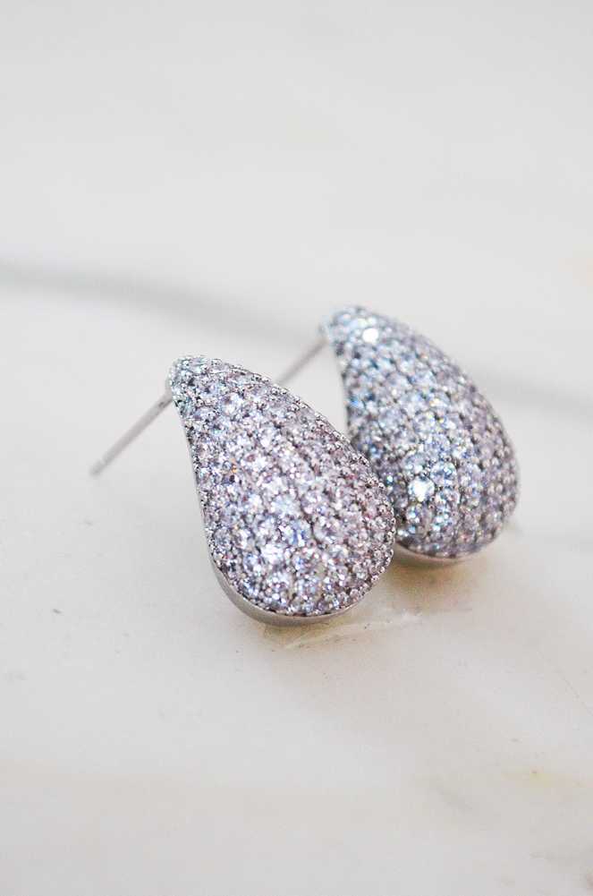 Boucle Oreille Goutte Strass Argent ANYA Noho - 1