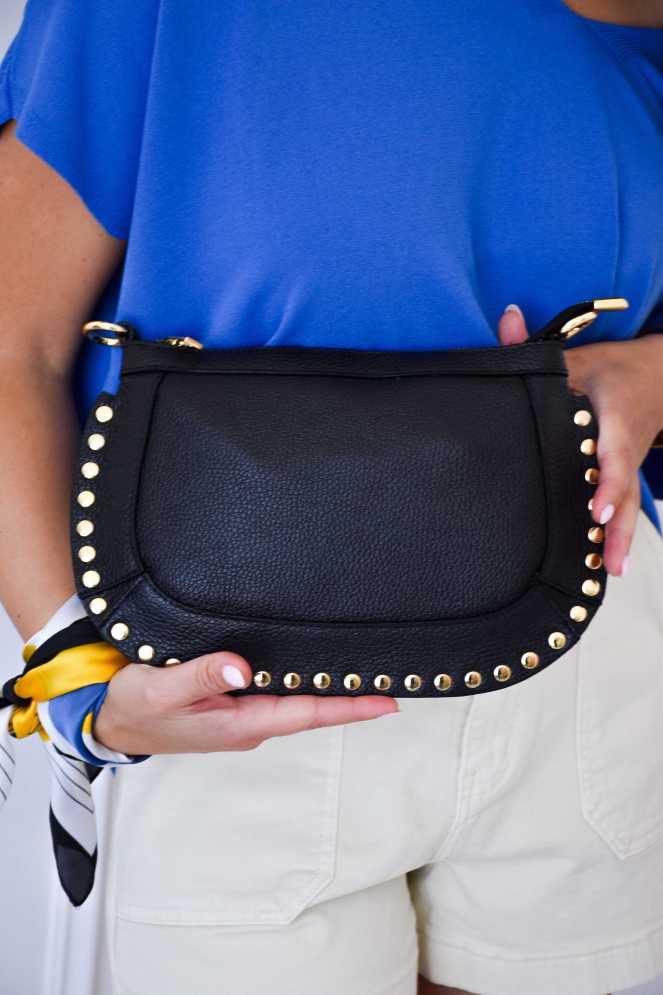 LOUISE Black Studded Pouch Noho - 1