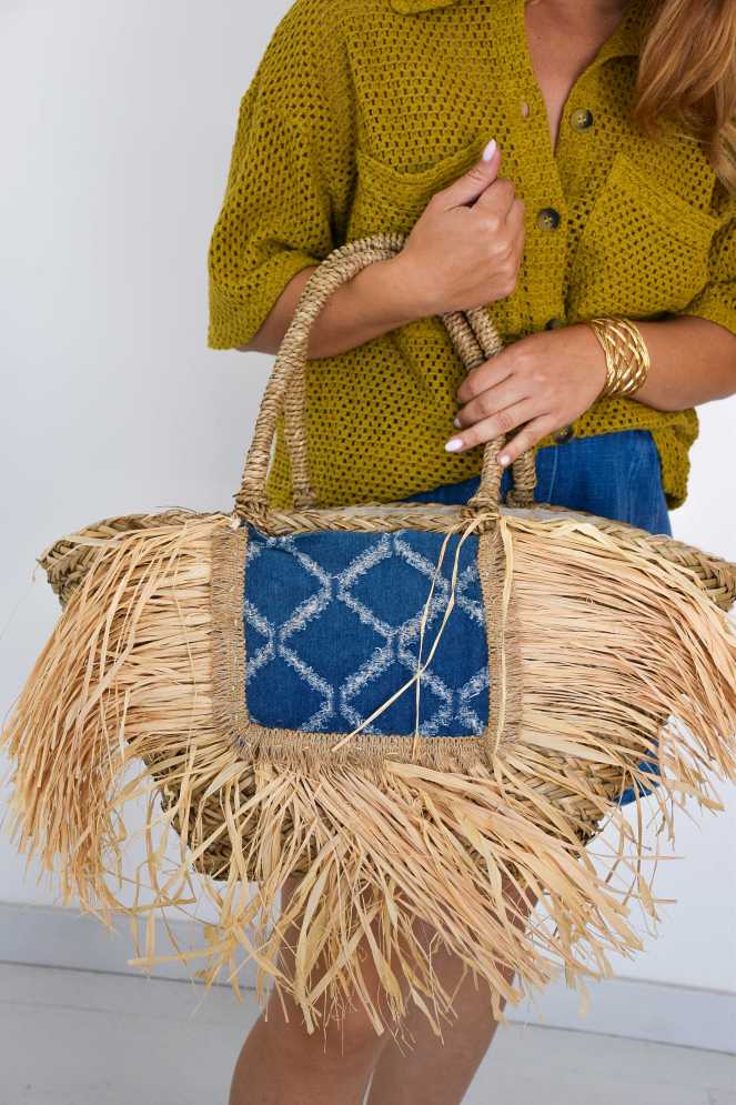 ELISA Jeans Straw Basket Noho - 2