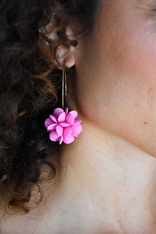 Pink Flower Earrings FLORA Noho - 1