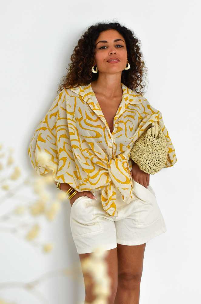 Yellow Printed Blouse Banditas CANDELAR BANDITAS - 1