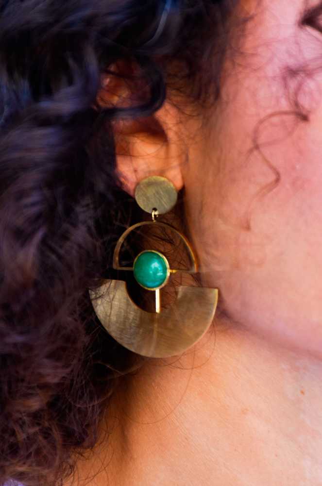 Pendientes colgantes verdes RAYA Noho - 1