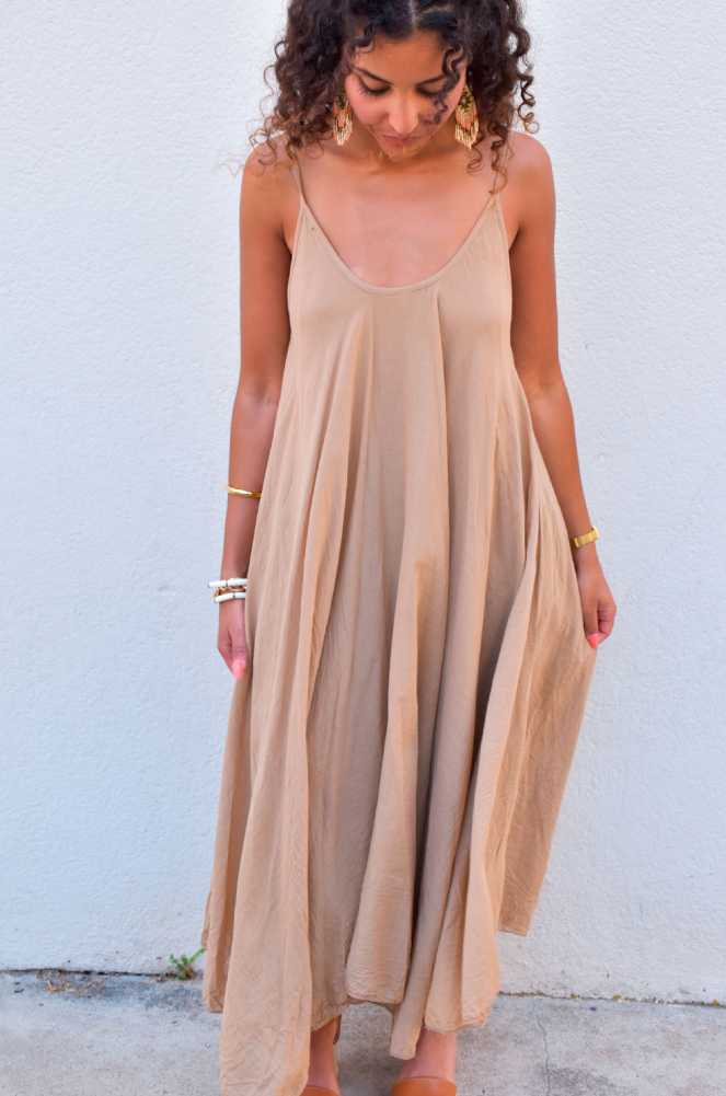 Robe Fluide Camel LAINA Noho - 1