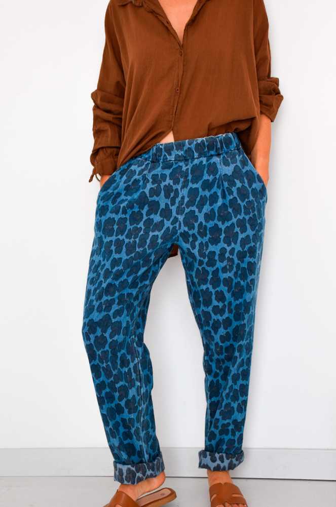 EDEN Leopard Blue Pants Noho - 1