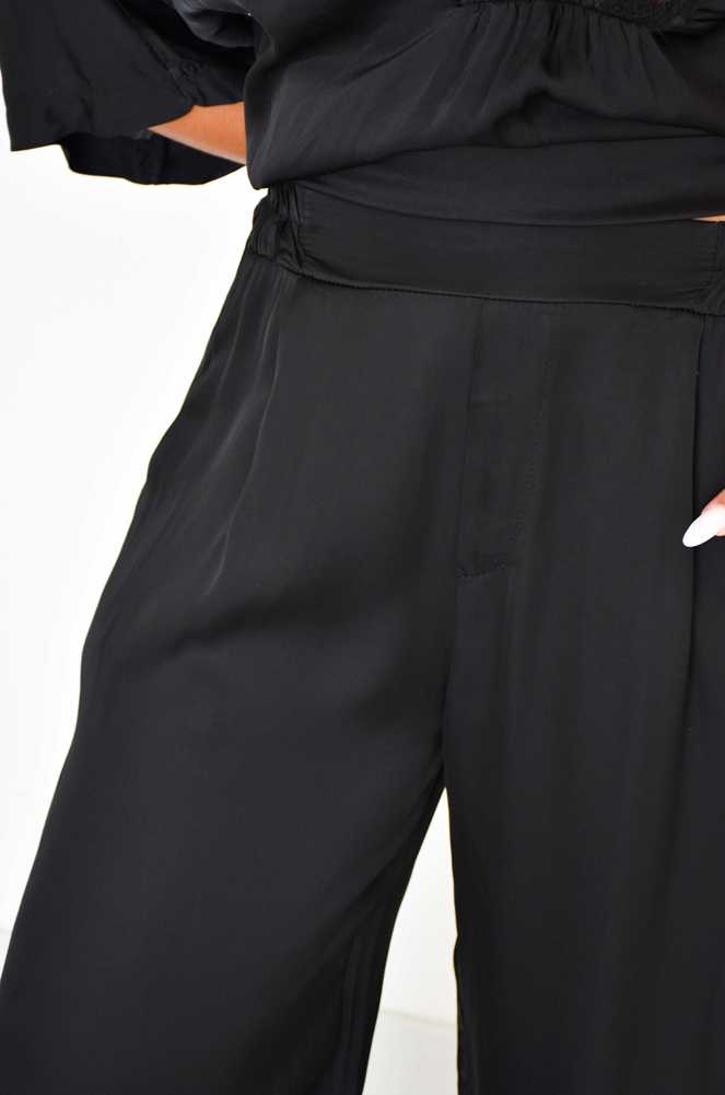 NINA Black Satin Pants Noho - 1