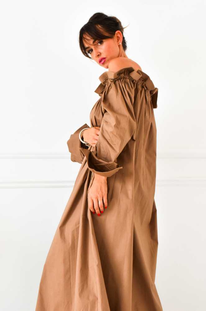 Robe Taupe Bardot STELLA Noho - 1