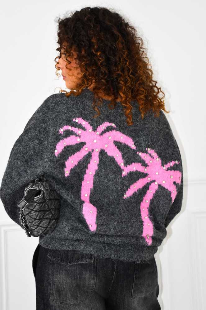 Anthracite Palm sweater LILY Noho - 1