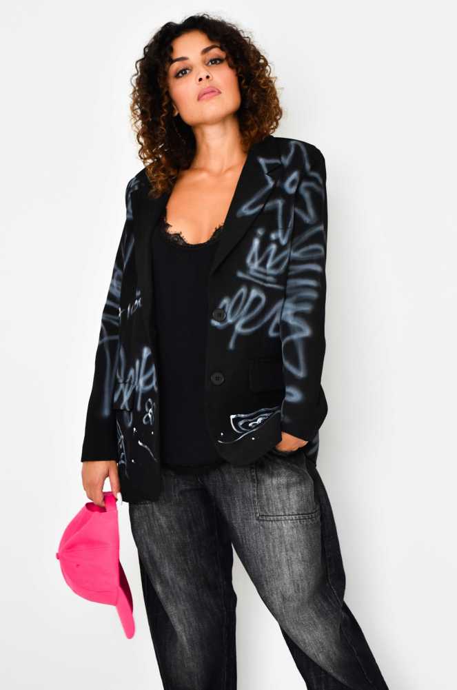 ELLA Black Graffiti Blazer Noho - 1