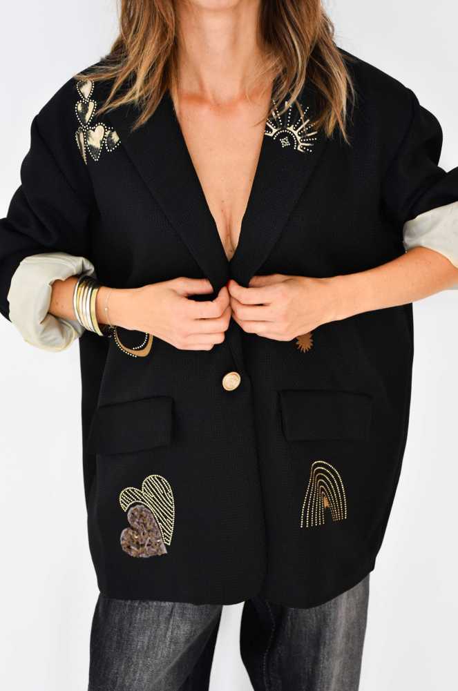 Blazer negro con strass ANGELA Noho - 1