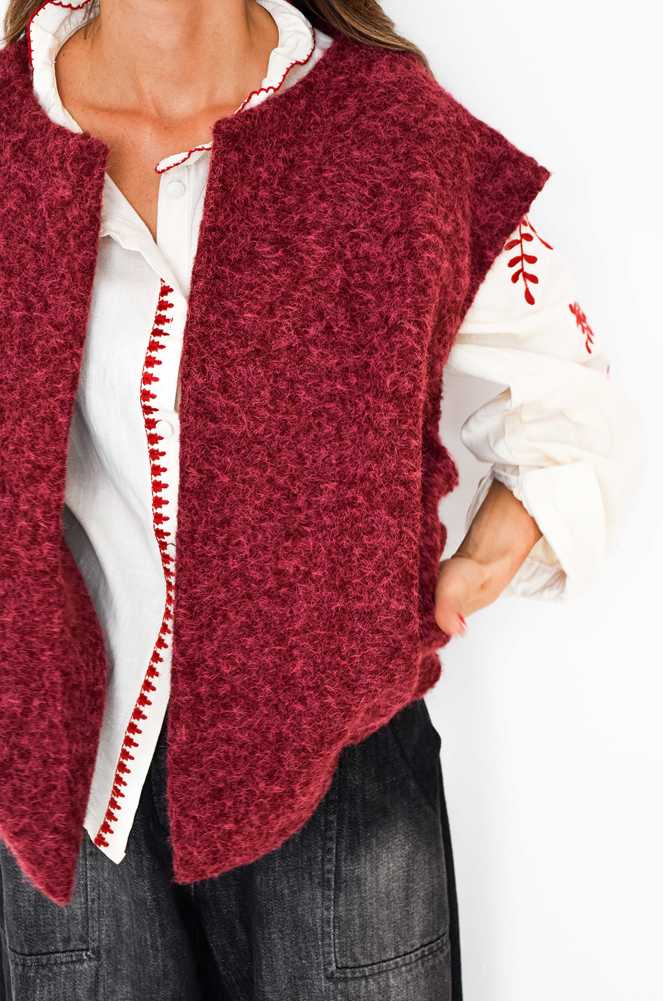 Gilet Maille Bordeaux CAPU Noho - 1