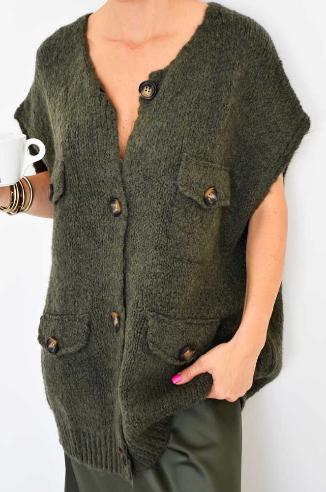 Khaki knitted cardigan Banditas MAMA BANDITAS - 1