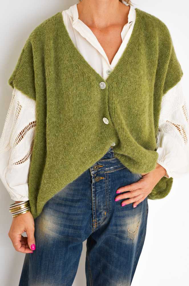 LOLITA Olive Knitted Vest Noho - 1