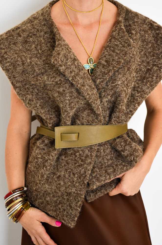 Brown knitted cardigan CAPU Noho - 1