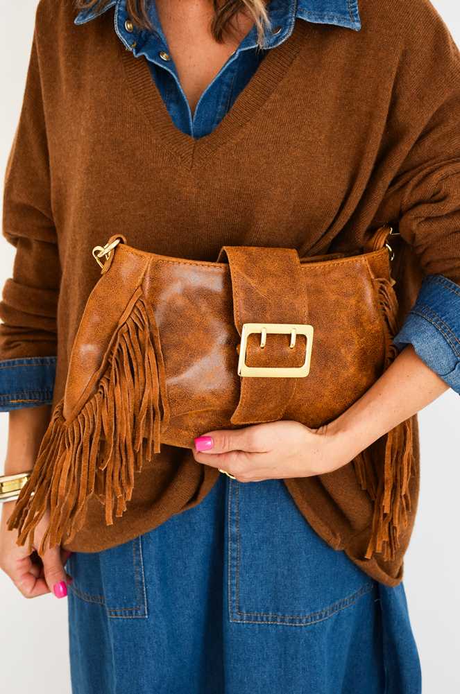 l.c vogue FRINGE CAMEL WOMEN'S BAG Noho - 1