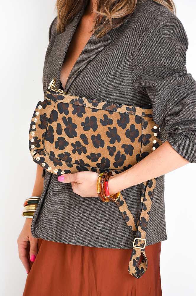 AUREN MAROQUINERIE CLOUT LEOPAR POCHETTE Noho - 1