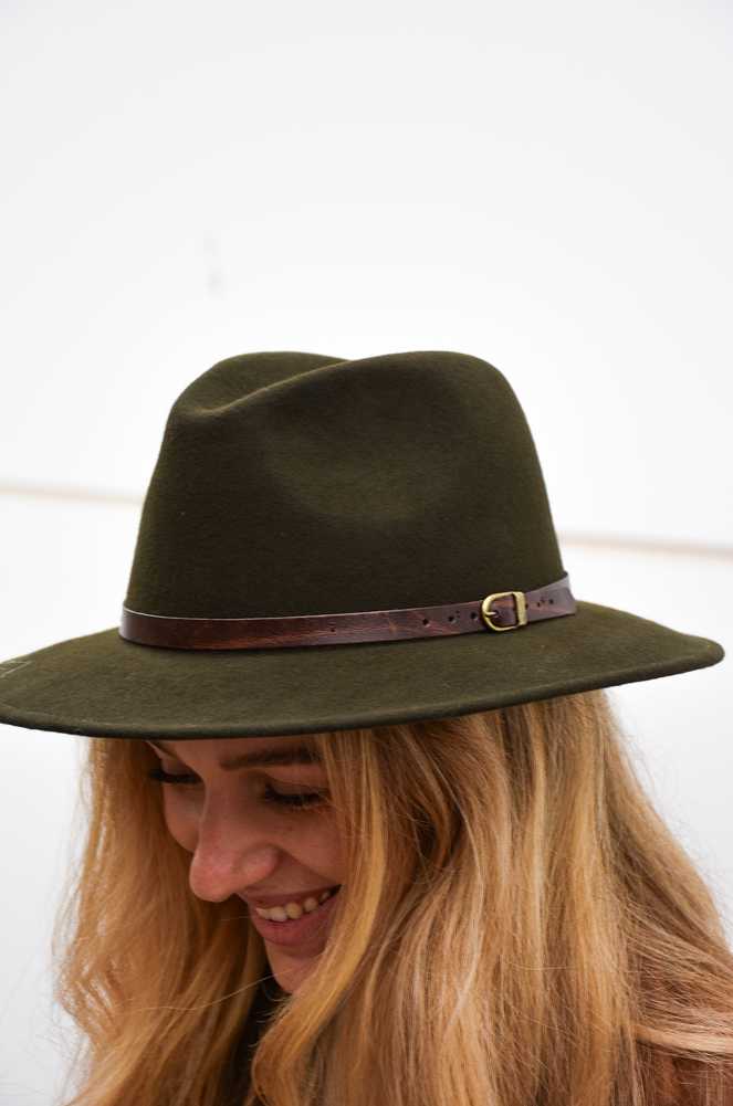 Chapeau Kaki Cuir SABINE Noho - 1