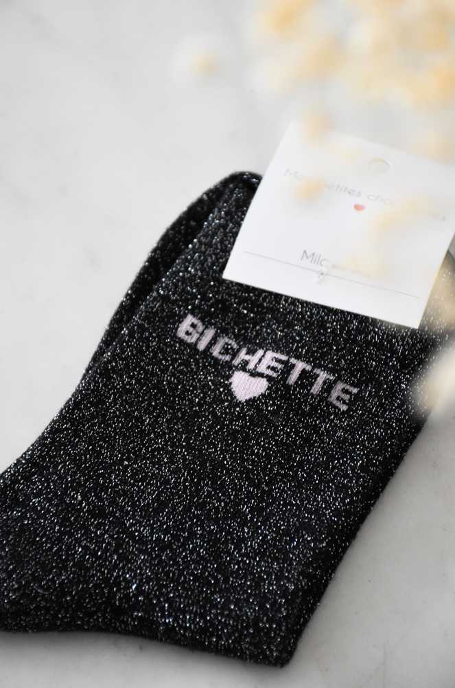 Chaussettes Paillettes Noires BICHETTE Noho - 1