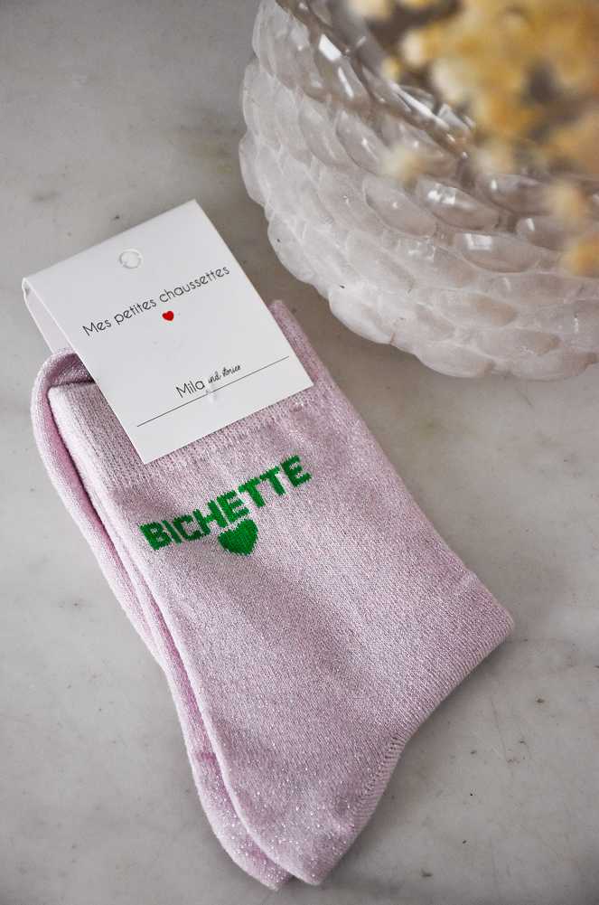 Chaussettes Paillettes Rose BICHETTE Noho - 1