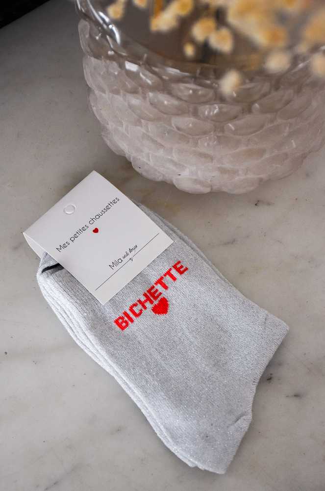 Chaussettes Paillettes Grises BICHETTE Noho - 1