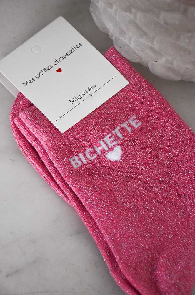 Chaussettes Paillettes Fuchsia BICHETTE Noho - 1