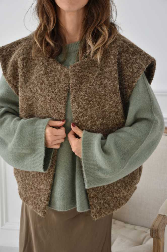 Gilet Maille Marron CAPU Noho - 1