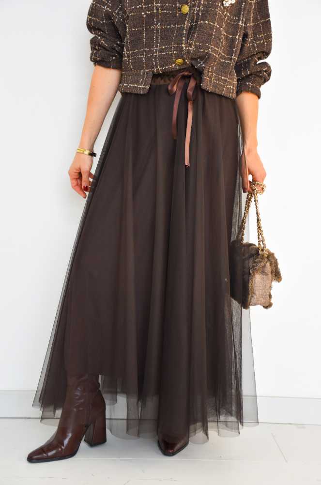 Jupe Tulle Chocolat GRAZZIA Noho - 1