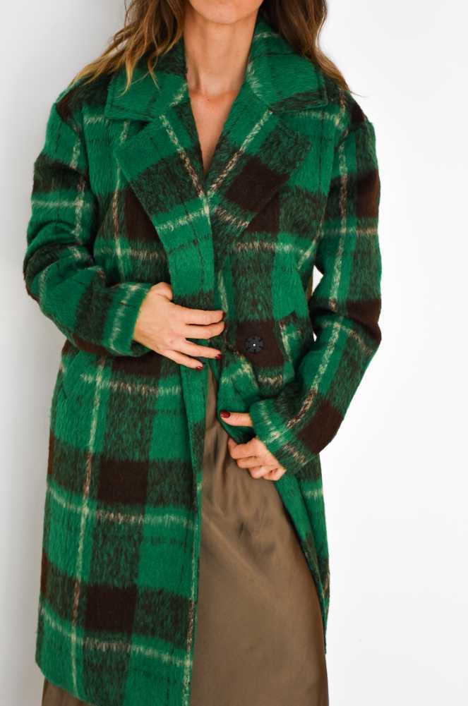 Manteau Carreau Vert LENA ONLY - 1