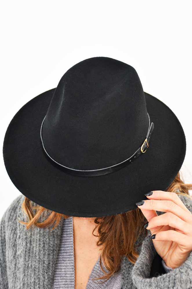 Chapeau Noir Cuir SABINE Noho - 1