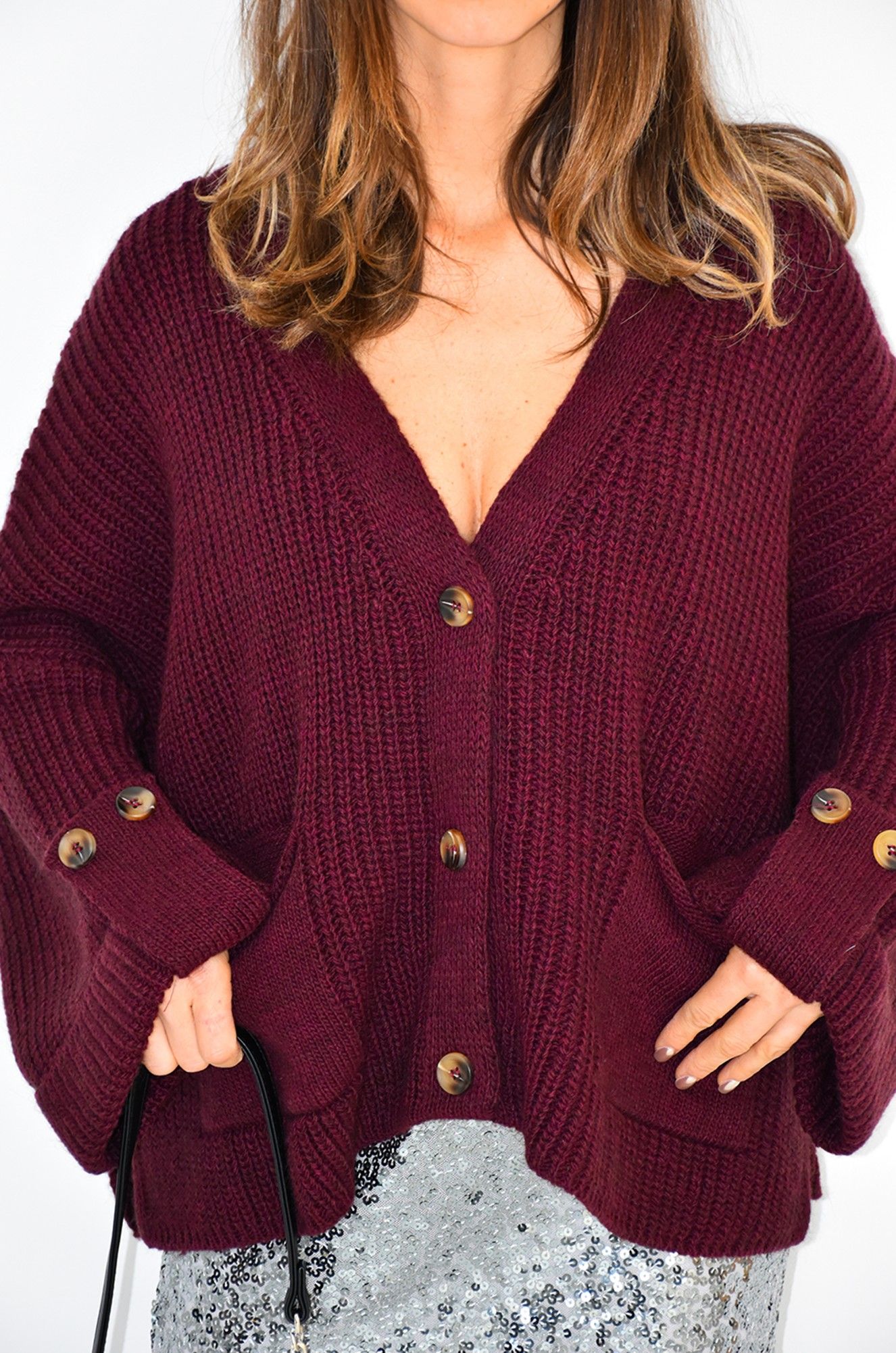 Gilet Maille Bordeaux VEGA Noho - 1