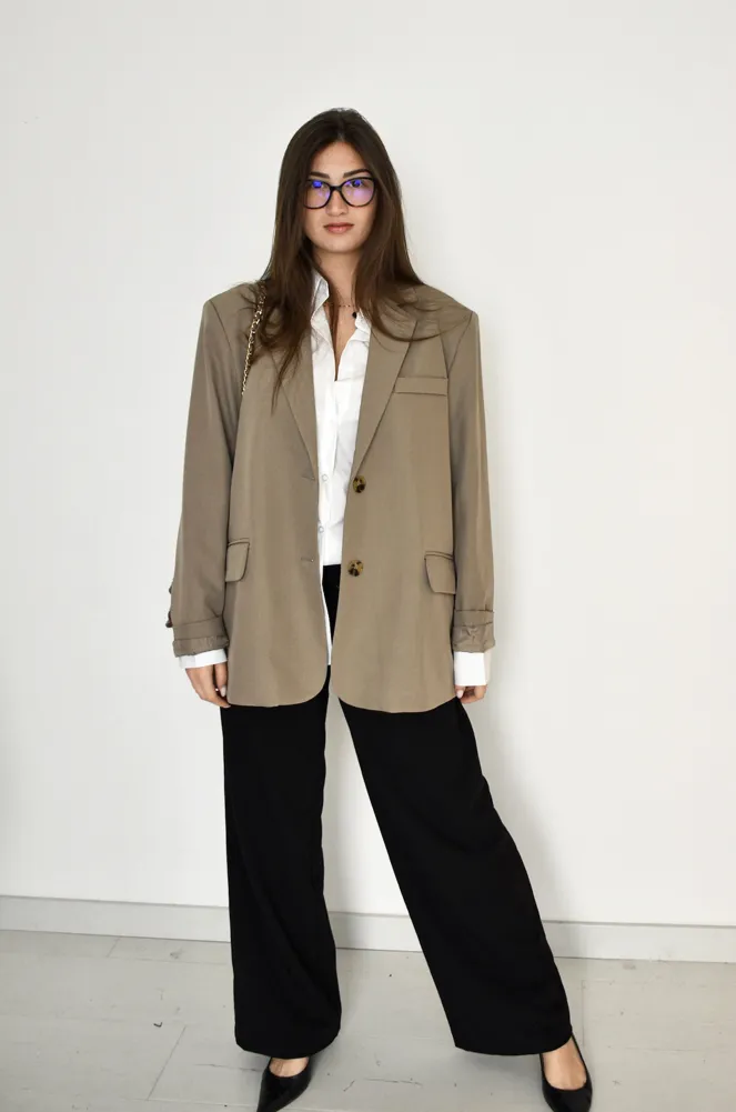 Blazer Fente Taupe SUZANNE