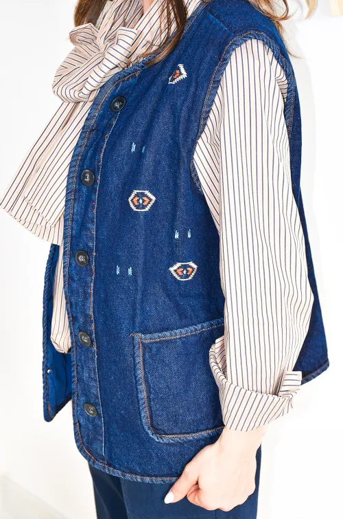 Gilet Brodé Brut ROMIE
