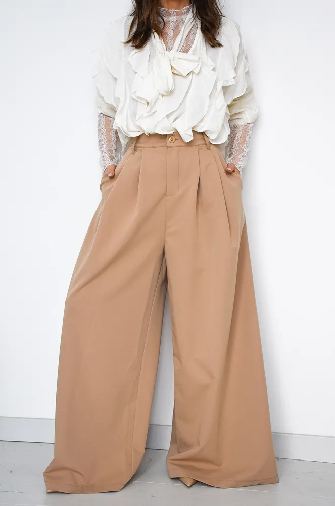 Pantalon Large Beige MOCHA