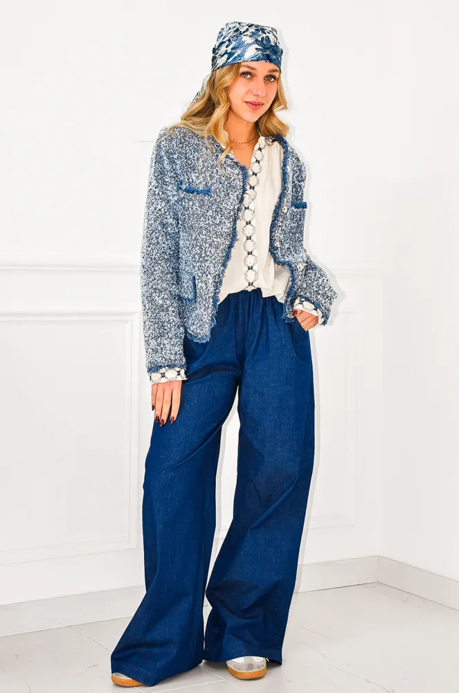 Veste Tweed Bleue ADELIA