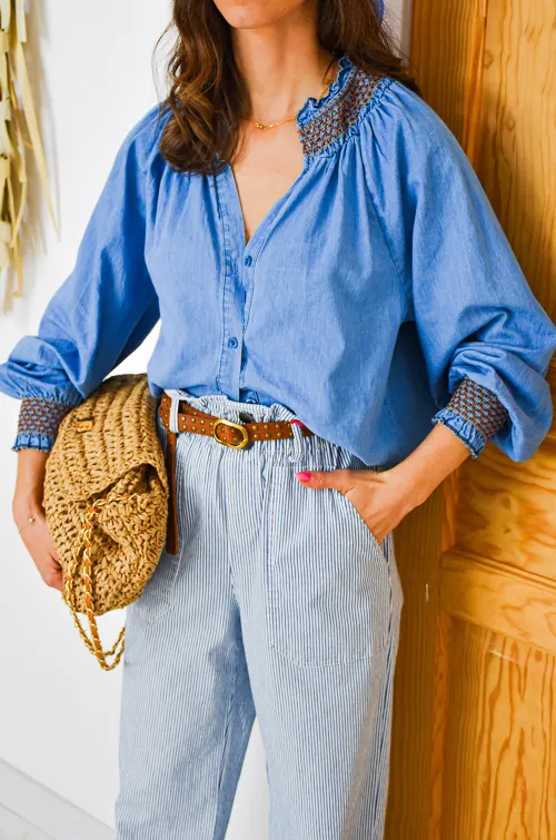 Chemisier Brodé Denim LOUNA